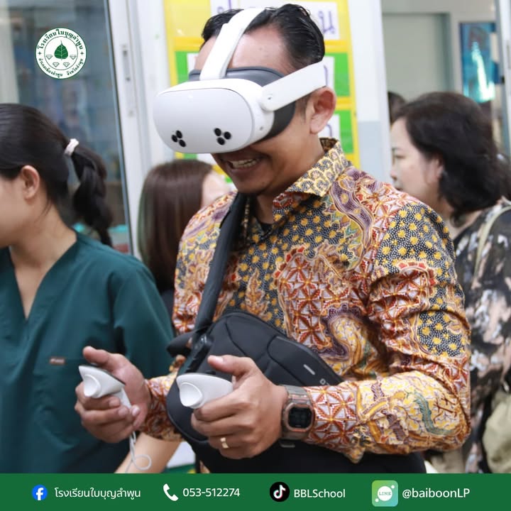 ภาพบรรยากาศการเยี่ยมชมดูงาน การส่งเสริมพัฒนาการเด็กผ่านเทคโนโลยี VR ที่โรงเรียนใ…